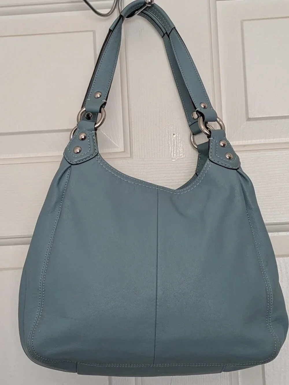 Coach Lexy Pebble Leather Shoulder Bag Large Silver Hardware . - Picture 5 of 14